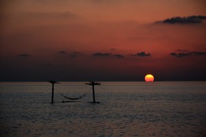 Sunset over Maldives
